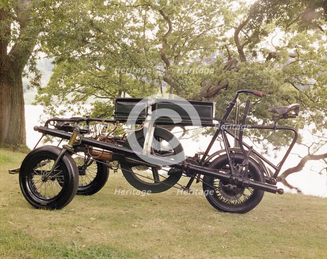 An 1896 Pennington motor-tricycle. Artist: Unknown