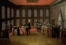 An Ambassador's Audience with the Grand Vizier in his Yali on the Bosporus (Ambassador Cornelis Calk Creator: Anon