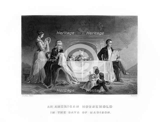 'An American Household in the Days of Madison', 1872.Artist: C Burt