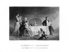 An American Household in the Days of Madison 1872.Artist: C Burt
