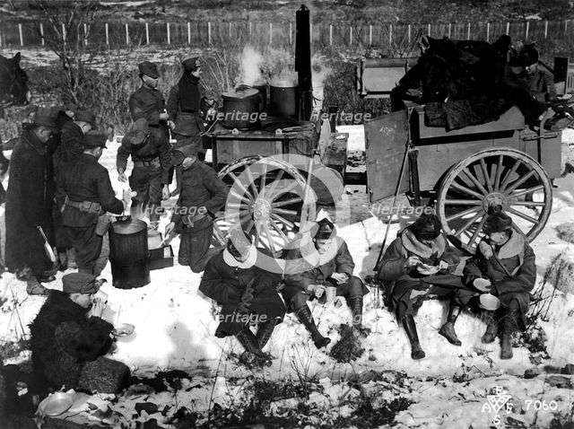 An American infantry camp in Siberia, Russia, December 1918.  Artist: Anon