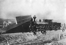 An American snow plough locomotive. Creator: Unknown