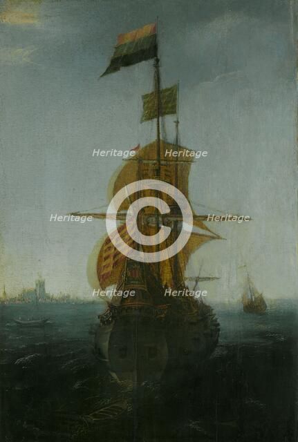 An Amsterdam East Indiaman, c.1625-c.1650. Creator: Abraham de Verwer.