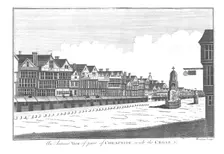 An Antient View of part of Cheapside, with the Cross Etc. late 18th century. Artist: Wooding