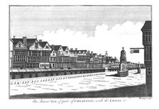 An Antient View of part of Cheapside, with the Cross Etc. late 18th century. Artist: Wooding