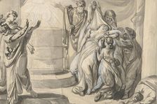 An Antique Sacrificial Scene; verso: Sketch of a Group of People, 1779 (?). Creator: Johann Eleazar Schenau