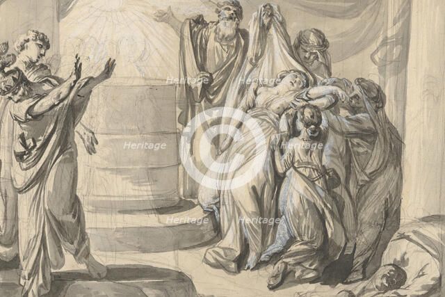 An Antique Sacrificial Scene; verso: Sketch of a Group of People, 1779 (?). Creator: Johann Eleazar Schenau.