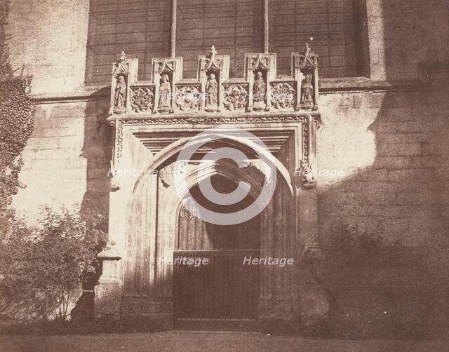 An Ancient Door, Magdalen College, Oxford, 1843. Creator: William Henry Fox Talbot.