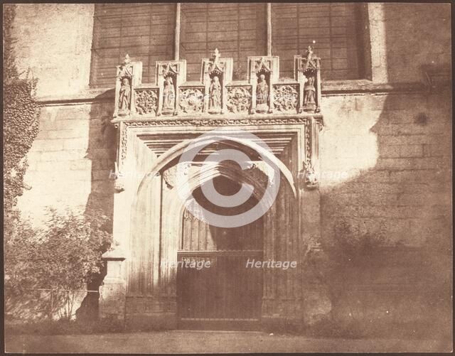 An Ancient Door in Magdalen College, Oxford, April 1843. Creator: William Henry Fox Talbot.