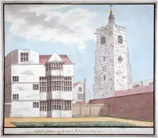 An ancient mansion near the church, Hackney, London, c1790. Artist: Anon