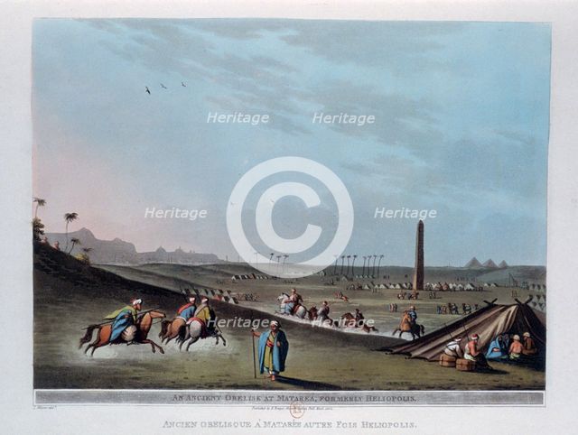 'An Ancient Obelisk at Matarea, Formerly Heliopolis', Egypt, 1801. Creator: Thomas Milton.