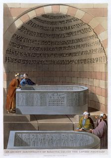 An Ancient Sarcophagus of Basaltes, called the Lovers Fountain 1802. Artist: Thomas Milton