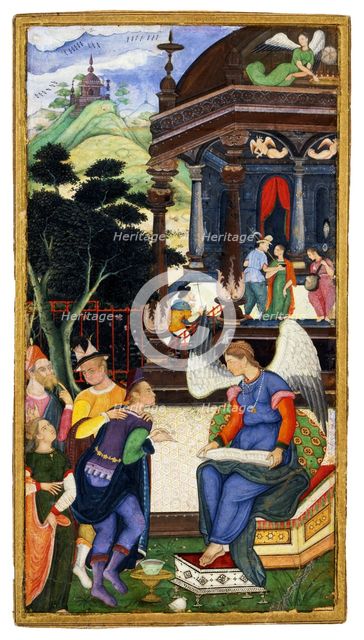 An Angel Conversing with a Group of Europeans, c. 1610. Artist: Indian Art  