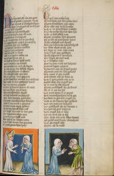 An Angel Appearing to Manoah's Wife: The Woman Telling Manoah about the..., about 1400-10. Creator: Unknown