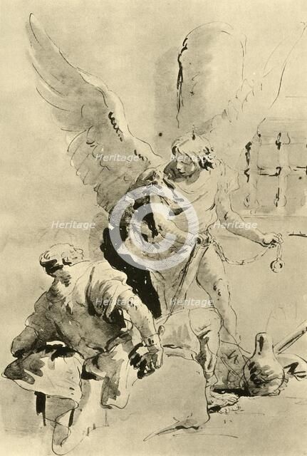 'An Angel appears to the Apostle Peter in prison', mid 18th century, (1928). Artist: Giovanni Battista Tiepolo.
