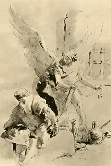 An Angel appears to the Apostle Peter in prison mid 18th century, (1928). Artist: Giovanni Battista Tiepolo