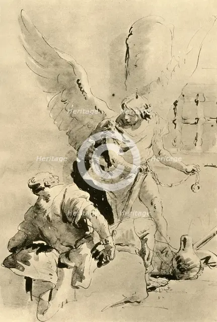 'An Angel appears to the Apostle Peter in prison', mid 18th century, (1928). Artist: Giovanni Battista Tiepolo.