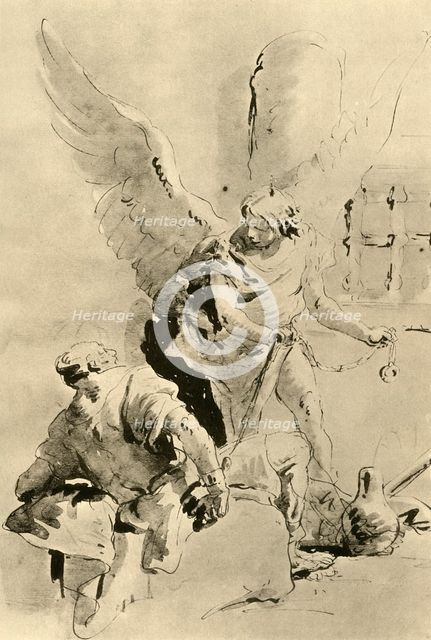 'An Angel appears to the Apostle Peter in prison', mid 18th century, (1928). Artist: Giovanni Battista Tiepolo.