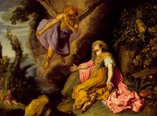 An angel appears and reveals a well of water to Hagar (Genesis 21:14-21) , 1614. Creator: Pieter Lastman