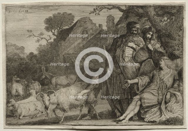 An Angel Foretells the Birth of Abraham's Son, 1638. Creator: Gerrit Claesz. Bleker (Dutch, 1656).