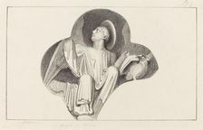 An Angel, from Wells Cathedral, published 1829. Creator: Maria Denman