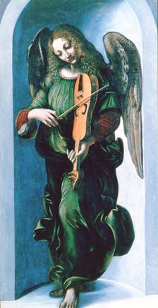 An Angel in Green with a Vielle c1500. Artist: Leonardo da Vinci