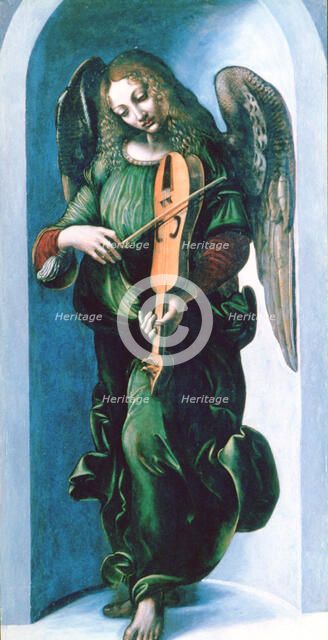 'An Angel in Green with a Vielle', c1500. Artist: Leonardo da Vinci