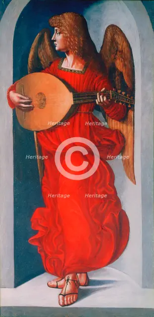 'An Angel in Red with a Lute', 1490-1499. Artist: Leonardo da Vinci