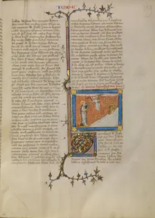 An Angel Showing the Dragon with Seven Heads and Ten Horns to Saint John, about 1360-1370. Creator: Master of Jean de Mandeville