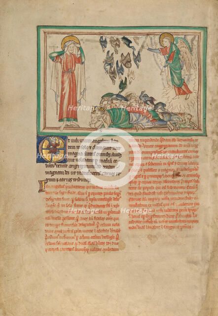 An Angel Standing in the Sun and Birds Invited to the Repast, about 1255-1260. Creator: Unknown.