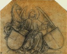 An Angel Supporting Two Escutcheons, c. 1470. Creator: Nikolaus Gerhaert von Leyden (German), attributed to