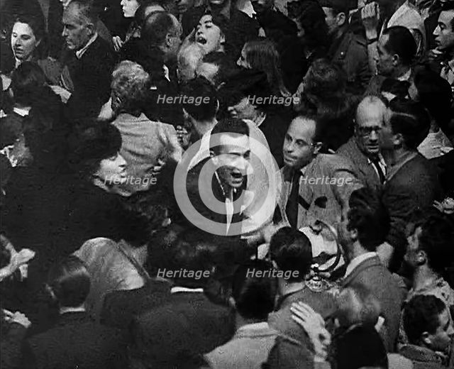 An Angry Mob Fighting at a Trial of Leading Fascists, 1944. Creator: British Pathe Ltd.
