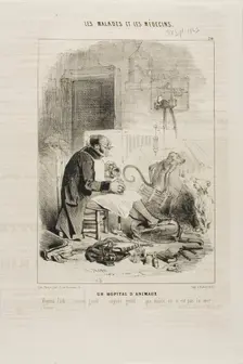 An Animal Hospital (plate 20), 1843. Creator: Charles Emile Jacque