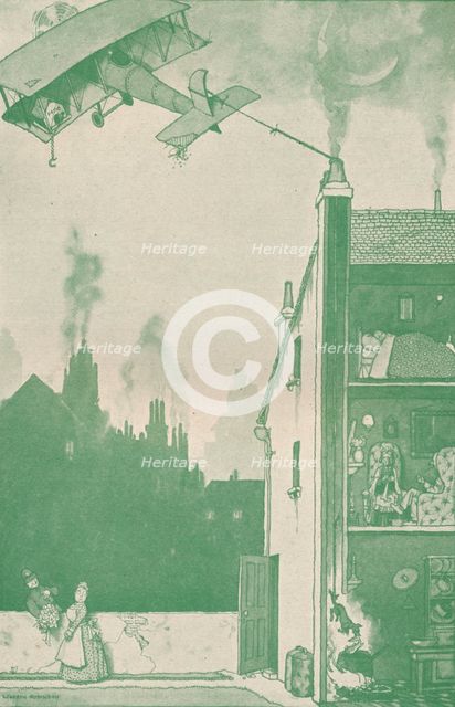 'An Abandoned Young Pilot Appropriating Somebody Else's Rations', c1918 (1919). Artist: W Heath Robinson.