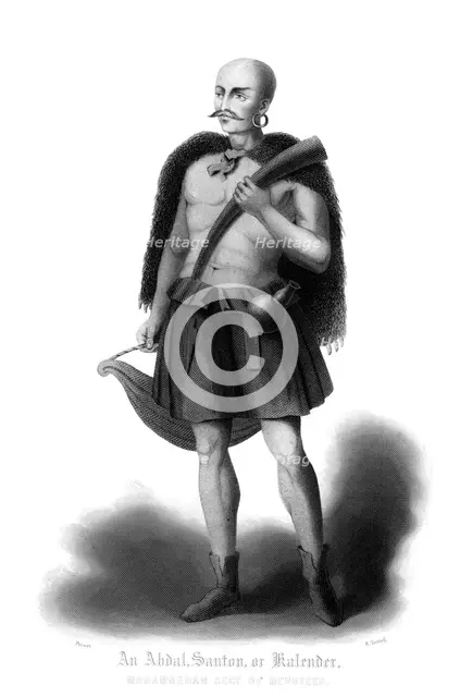 'An Abdal, Santon or Kalender, Mohammedan Sect of Devotees'.Artist: R Young