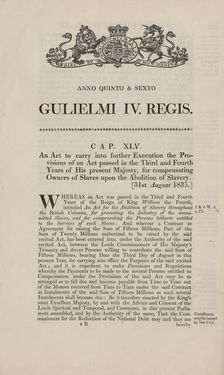 An act to carry into further execution the provisions of an act passed in the third..., 1835. Creator: Unknown