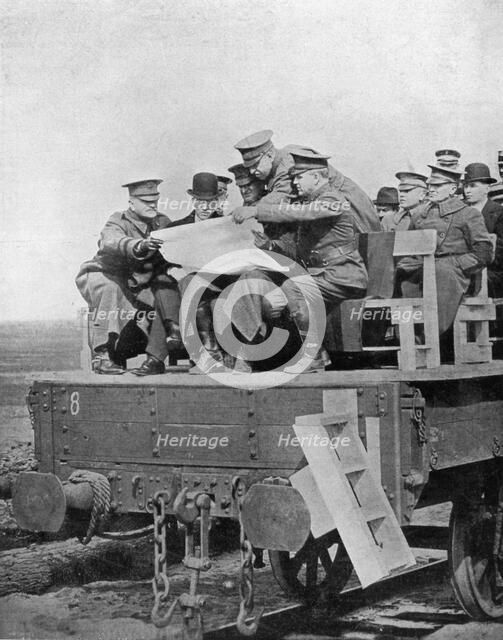 An Active Service Conference on the Western Front, First World War, 1917, (c1920). Artist: Unknown