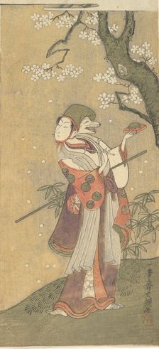 An Actor in the Fox Dance from the Drama, "The Thousand Cherry Trees", 1723-1792. Creator: Ippitsusai Buncho