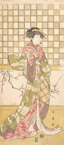 An Actor of the Iwai Clan as a Woman, ca. 1795. Creator: Katsukawa Shun'ei