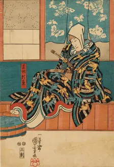 An Actor sitting on the edge of the stage, 1798-1861. Artist: Utagawa Kuniyoshi