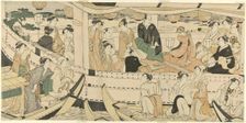 An Actors Boating Party on the Sumida River, c. 1789. Creator: Torii Kiyonaga