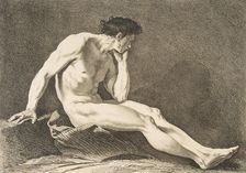 An "Académie": Sitting Man, 1742-43. Creator: Carle van Loo