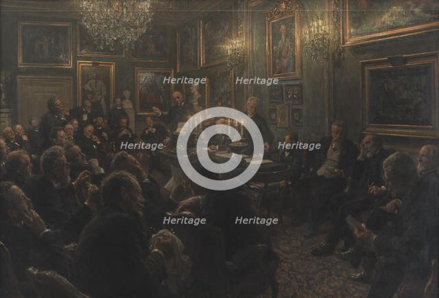 An academy council assembly at Charlottenborg in 1904, 1906-1908. Creator: Viggo Johansen.