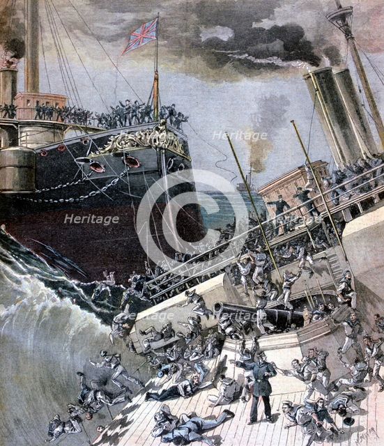 An Accident Aboard the 'Victoria', 22 June 1893.  Artist: Henri Meyer