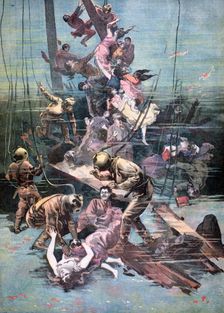 An Accident in Santander, Divers Looking for the Bodies of the Victims, 1893
