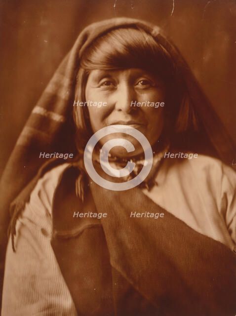 An Acoma woman, head-and-shoulders portrait, facing front, c1904. Creator: Edward Sheriff Curtis.