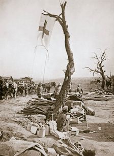 An advanced dressing station, Somme campaign, France, World War I, 1916. Creator: Unknown