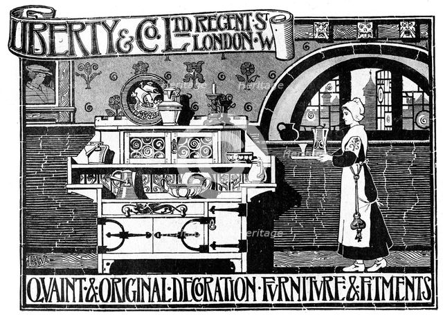 An advertisement for Liberty and Co Ltd, 1898. Artist: Unknown
