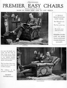 An advertisement for Premier easy chairs, 1926