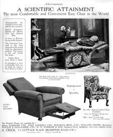 An advertisement for Premier easy chairs, 1926